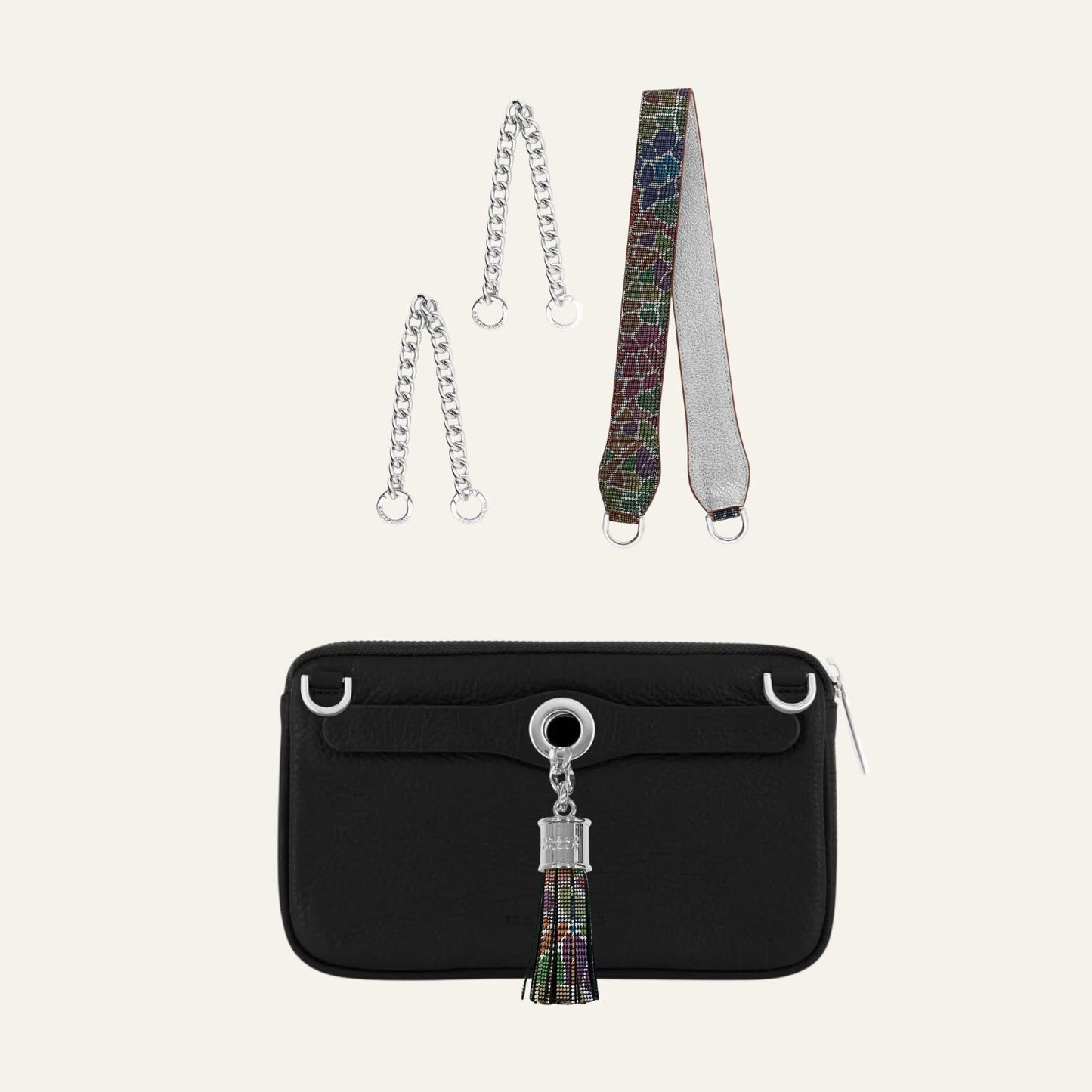 Millie Bundle - Black with Kaleidoscope Mini Capsule & Gemini Strap - Silver