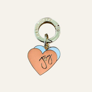 Tassel Topping Charm | Coral Heart with Gold hardware