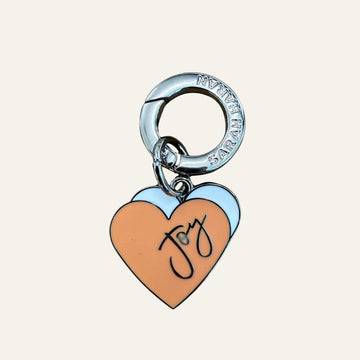 Tassel Topping Charm | Coral Heart with Silver hardware