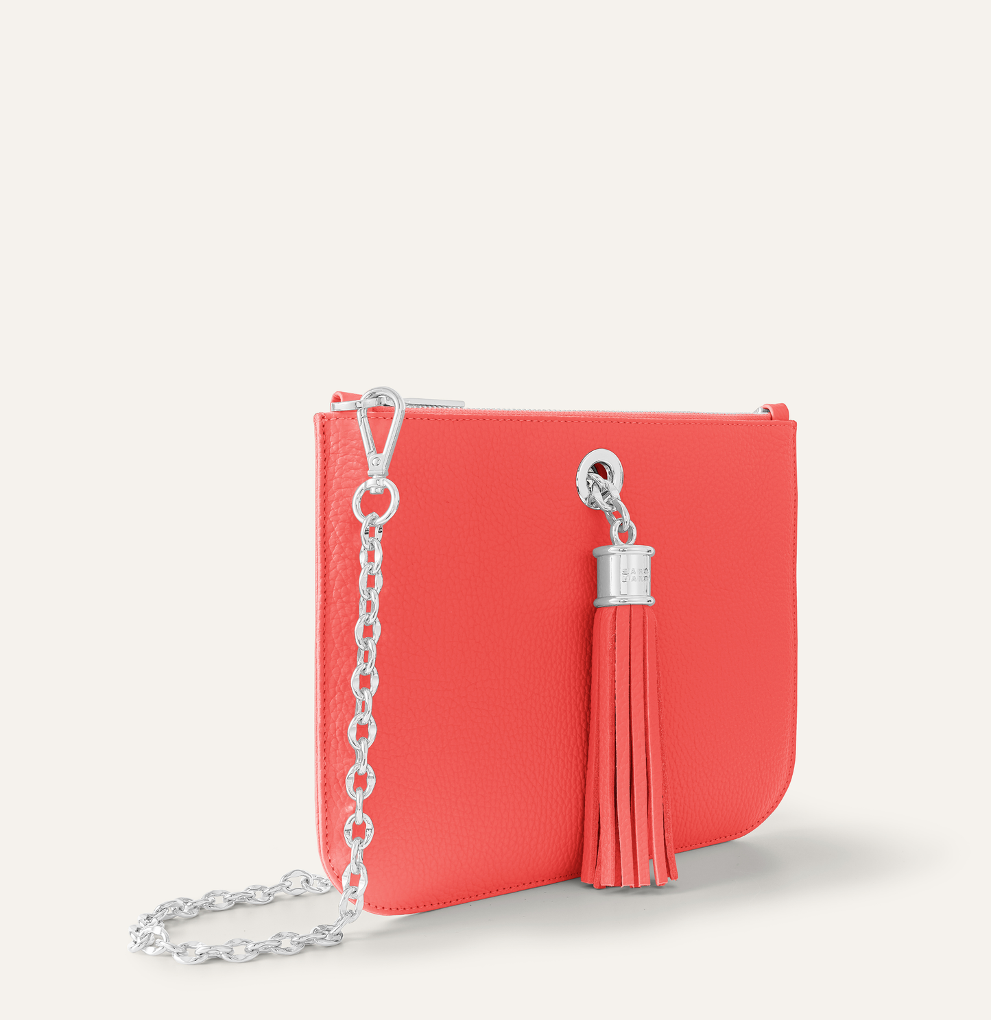 Ivy | Coral with Silver hardware