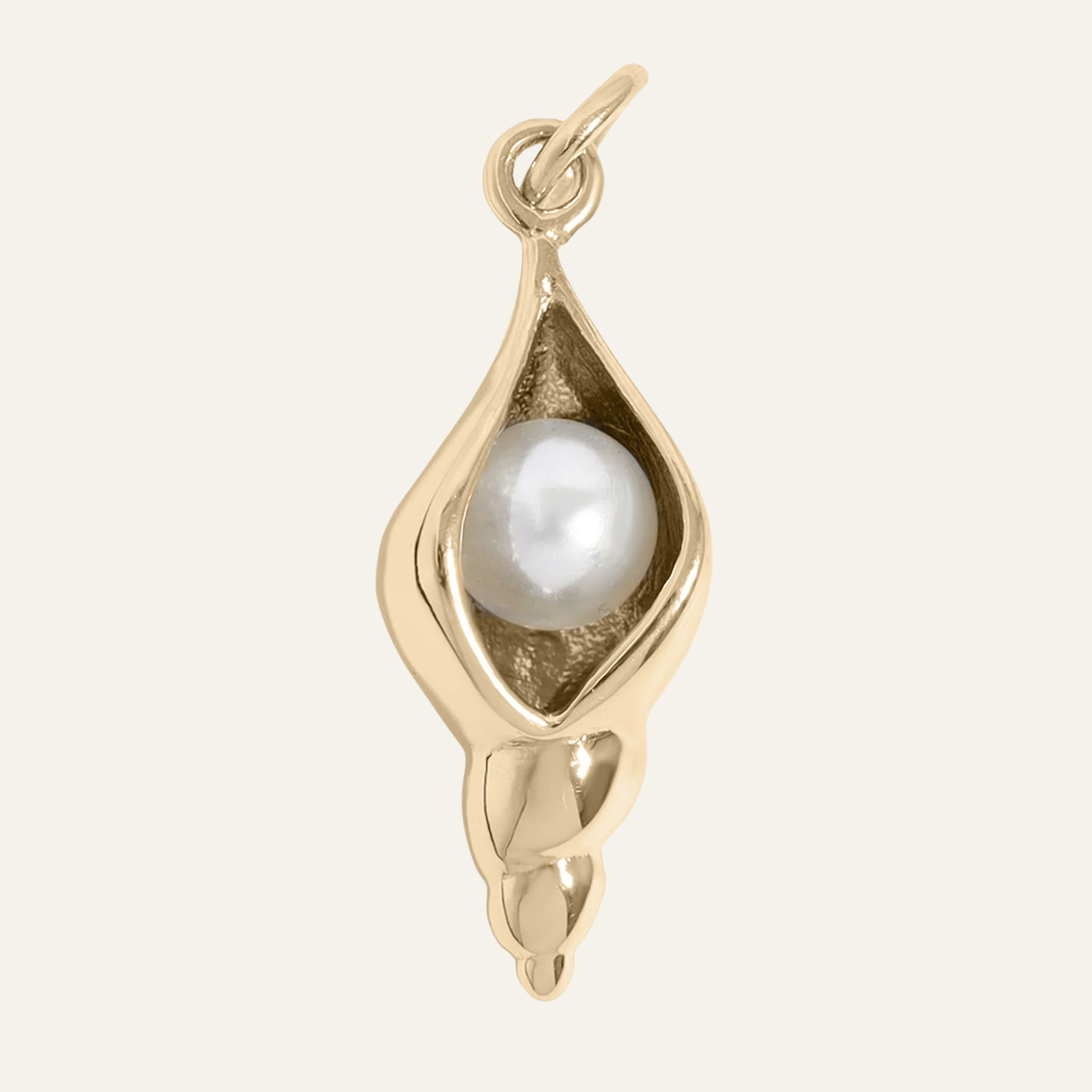 Conch Shell with Pearl Charm | with Gold hardware
