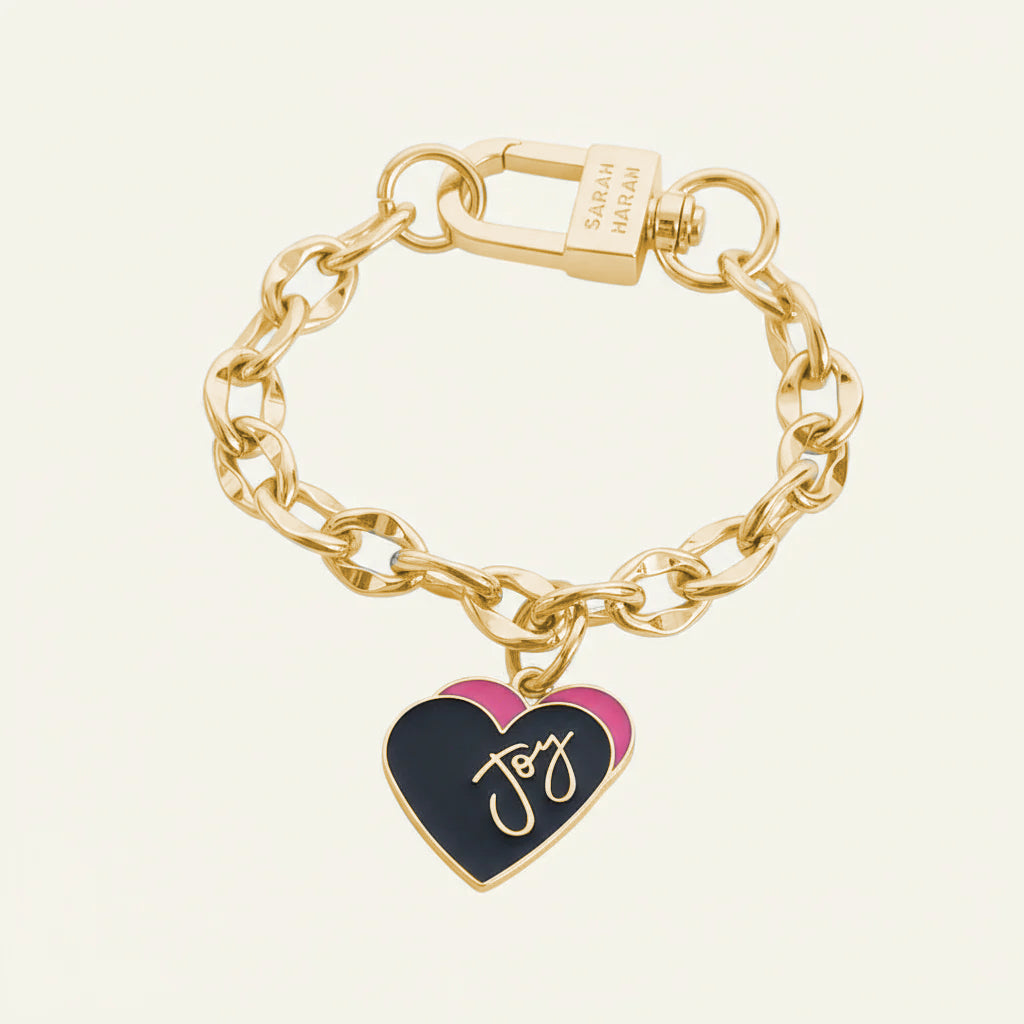 Bracelet | Pink Heart with Gold hardware
