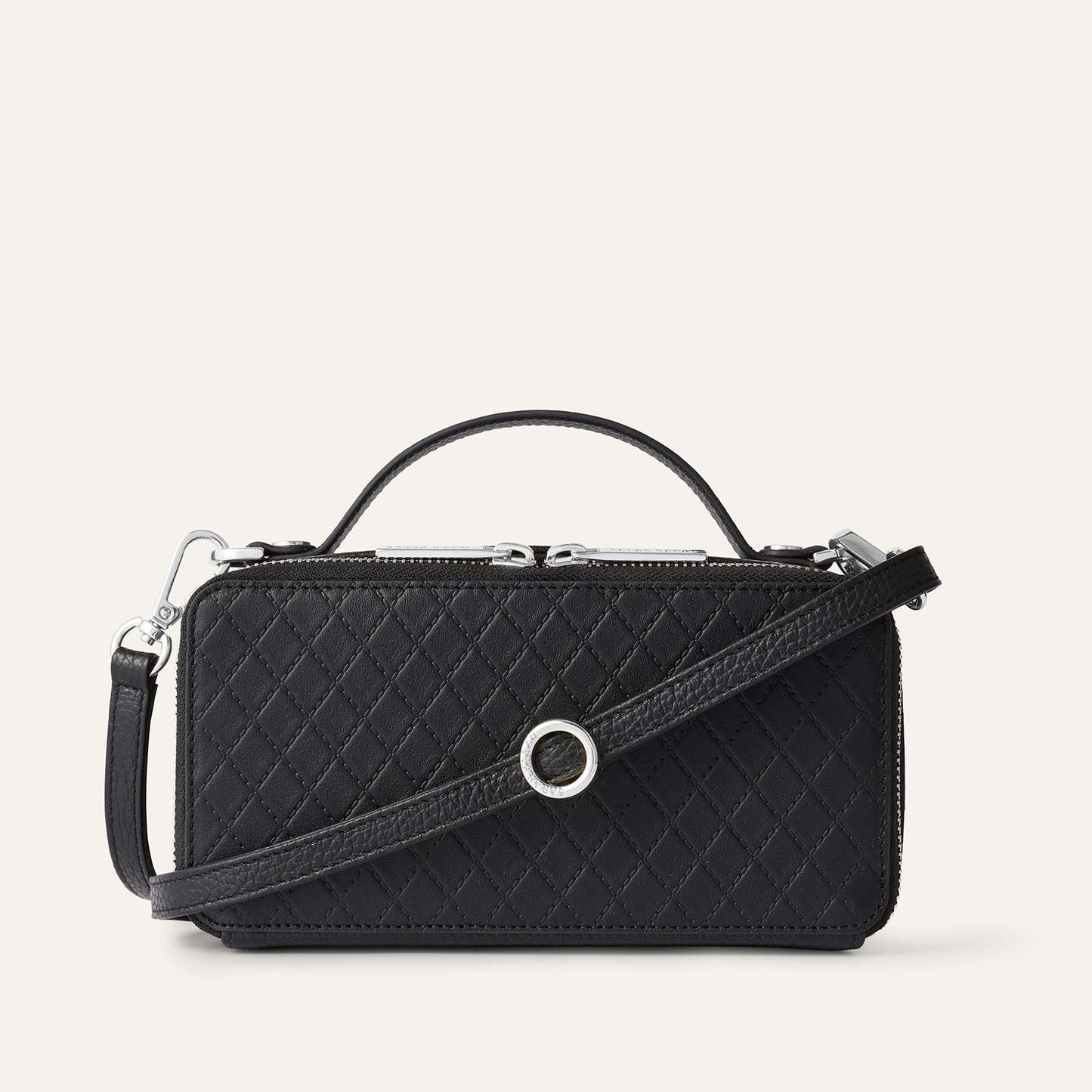 Marie Handbag | Quilted Black with Silver hardware
