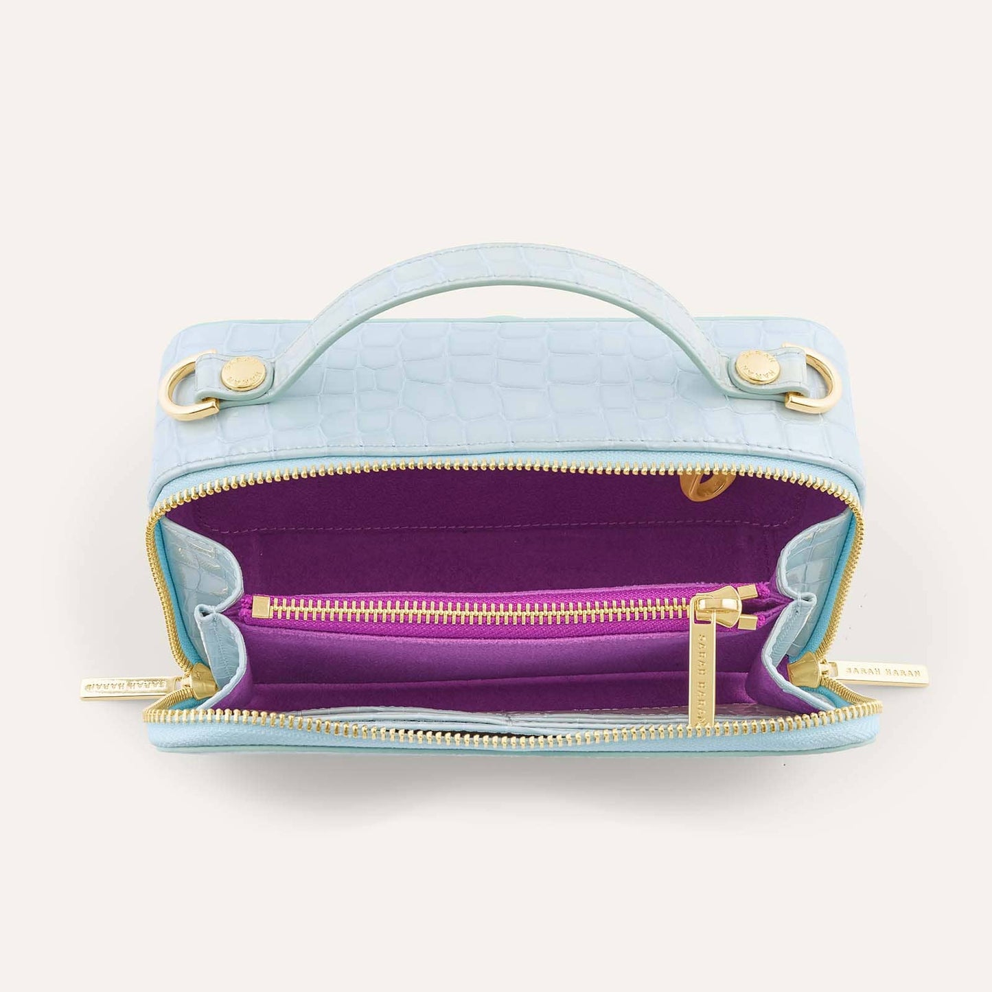 Marie Handbag | Pearl Blue with Gold hardware