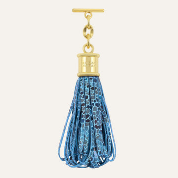 Lantern Tassel | Blue Mosaic with Gold hardware