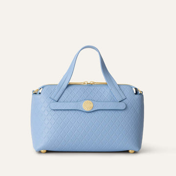Mini J | Quilted Blue with Gold hardware