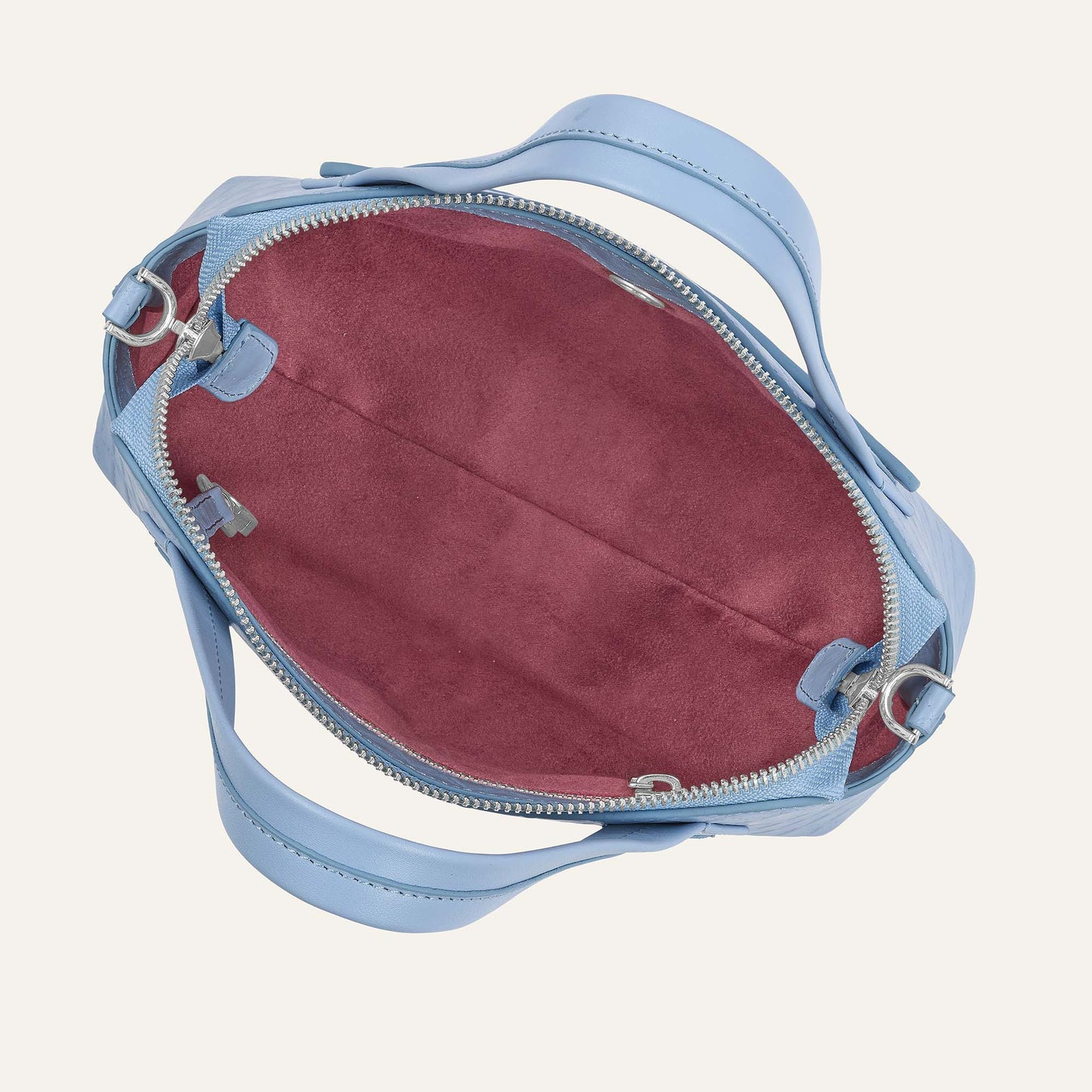 Mini J | Quilted Blue with Silver hardware