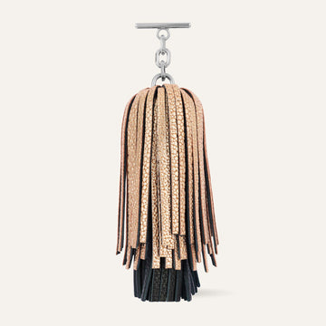Gemini Pompom | Blush Rose Black with Silver hardware