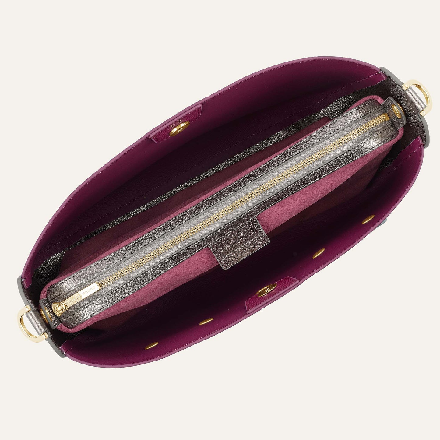 Tansy Hobo | Cherry Metallic Titanium with Gold hardware