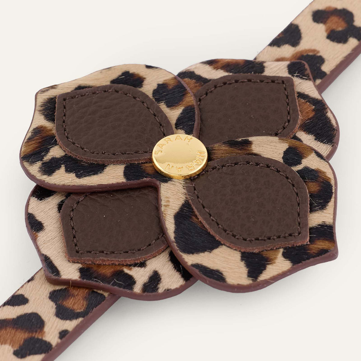 Fleur Deco Classic | Chocolate & Leopard with Gold hardware