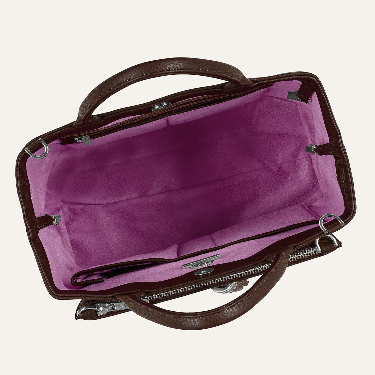 Dahlia Tote | Chocolate with Silver hardware