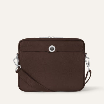 Mia Crossbody | Chocolate with Silver hardware