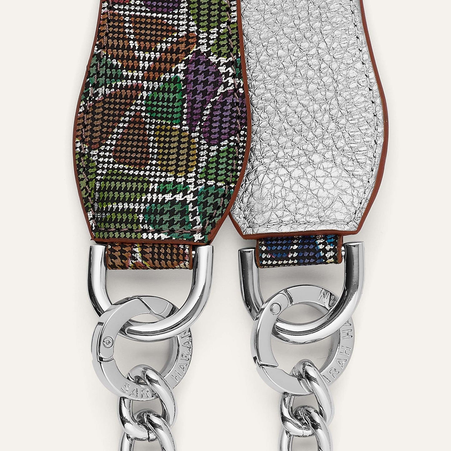 Gemini Strap | Kaleidoscope Soft Metallic Silver with Silver hardware