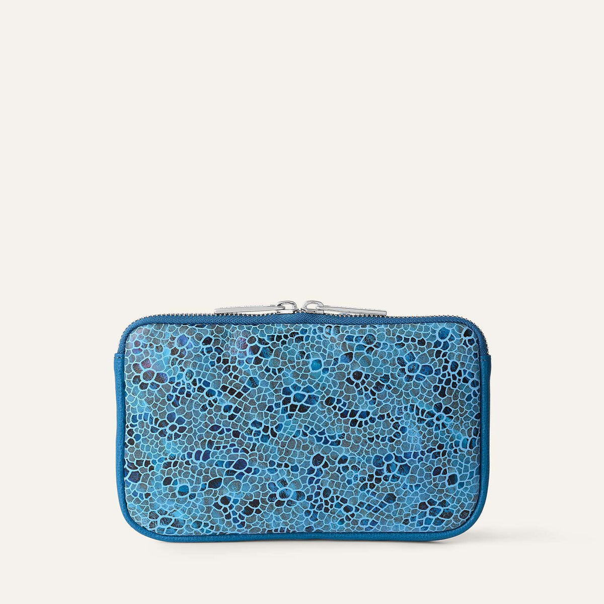 Complimentary Bag | Cobalt Blue Mosaic with Silver hardware