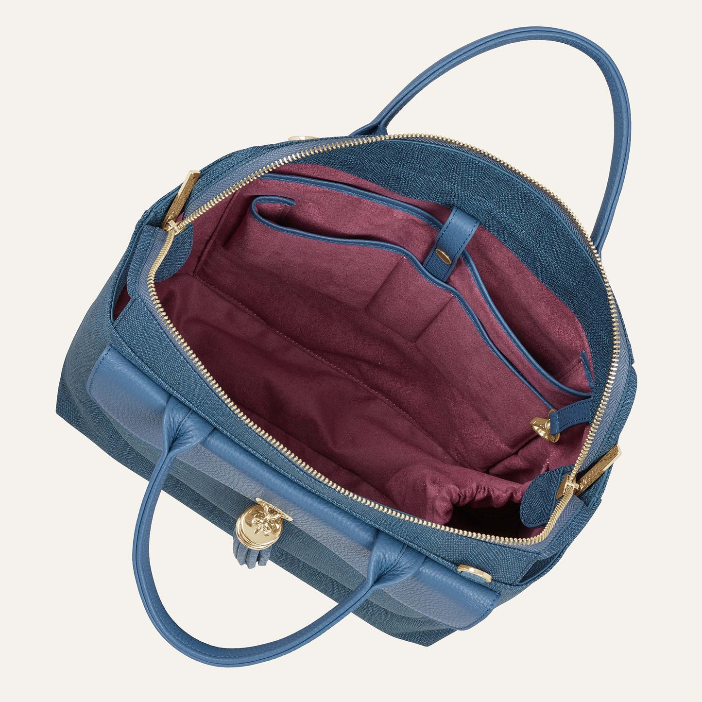 Poppy Backpack - Tweed | Blue Denim Retro Blue with Gold hardware