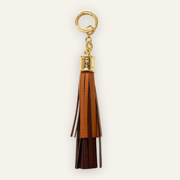 Fringe Charm | Tan with Gold hardware