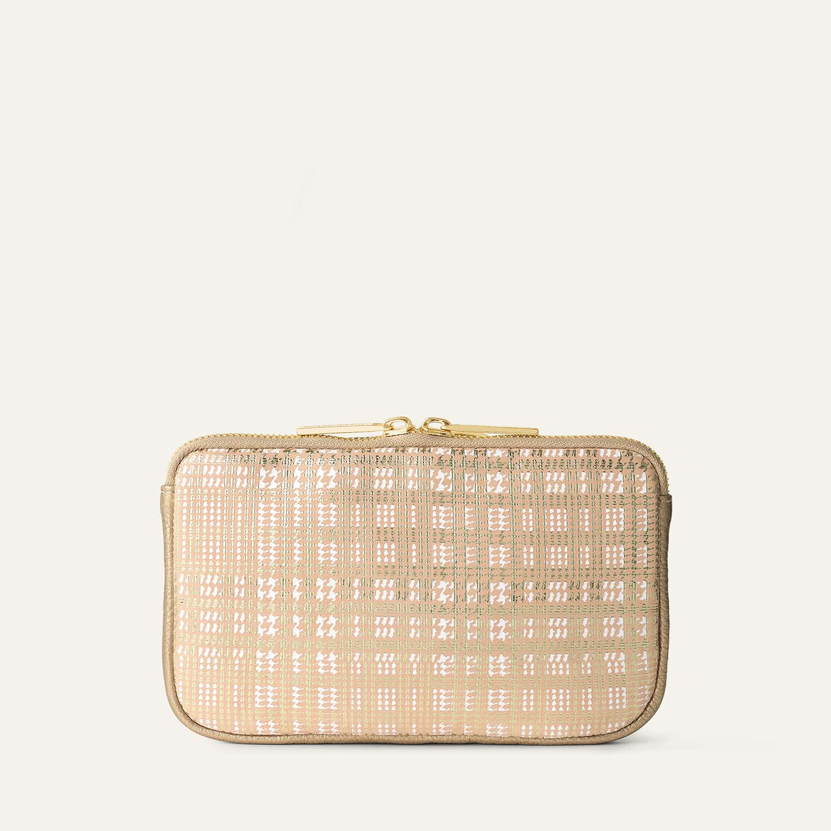 Complimentary Bag | Gold Plaid Mix with Gold hardware