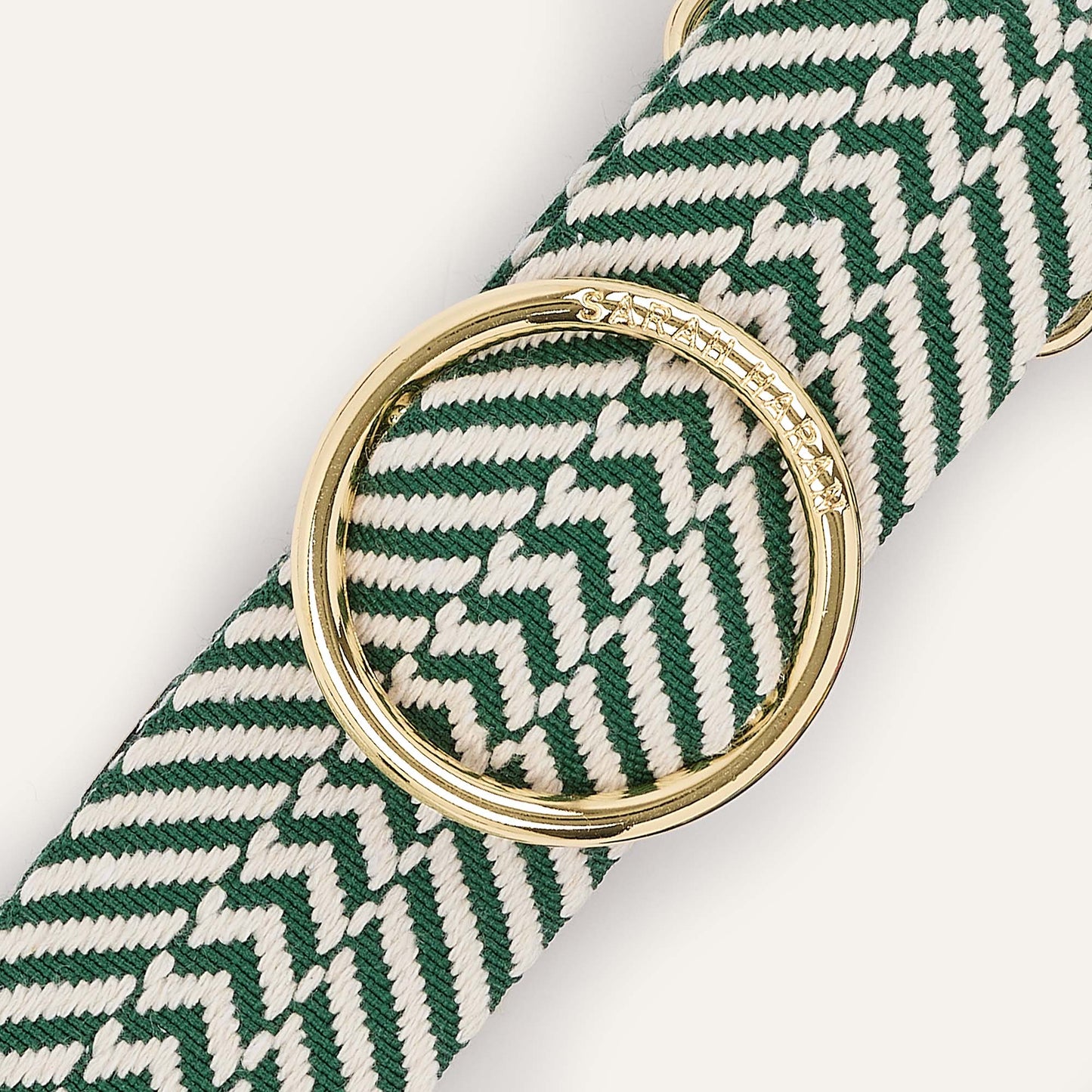 River Strap | Green Chevron with Gold hardware