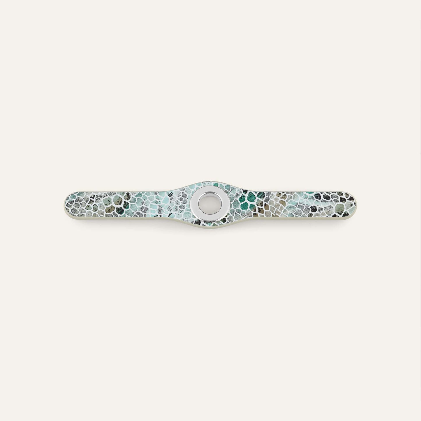 Deco Mini | Green Mosaic with Silver hardware