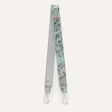 Grabette Handle | Green Mosaic with Silver hardware