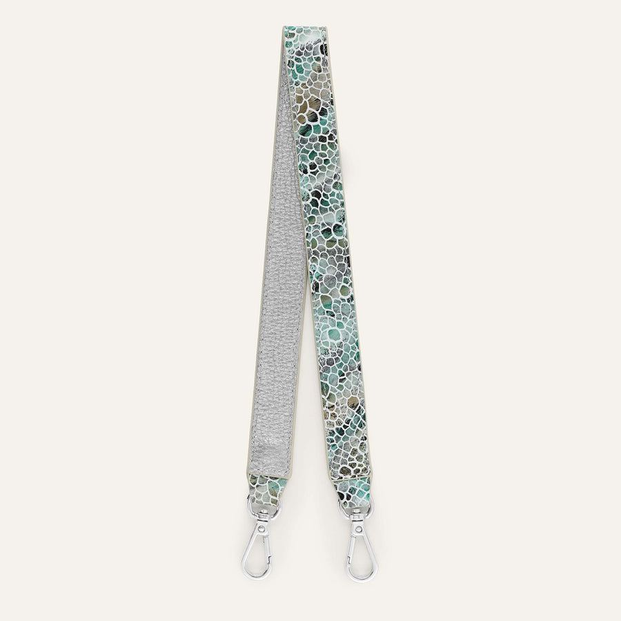 Grabette Handle | Green Mosaic with Silver hardware