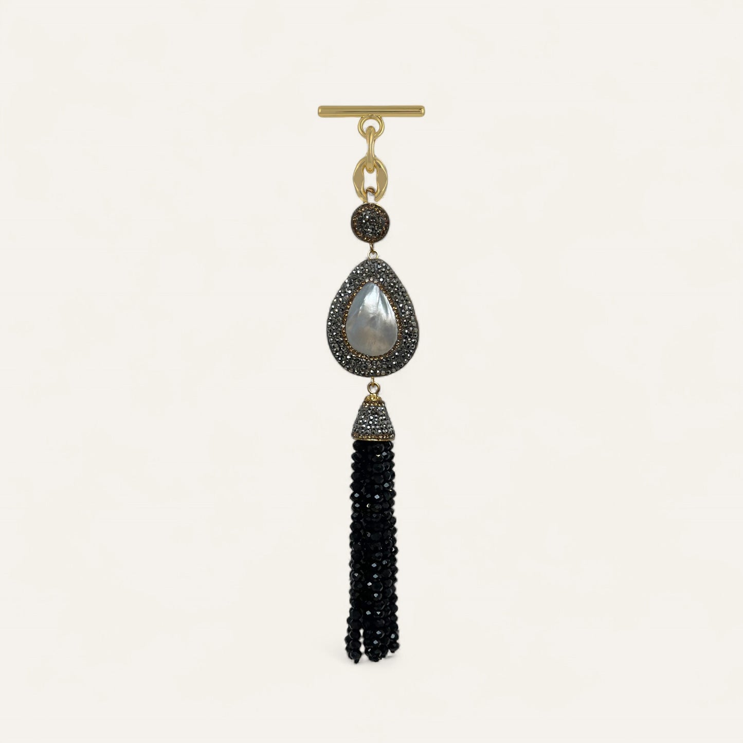 Joyful Jewel Tassel | Black with Gold hardware