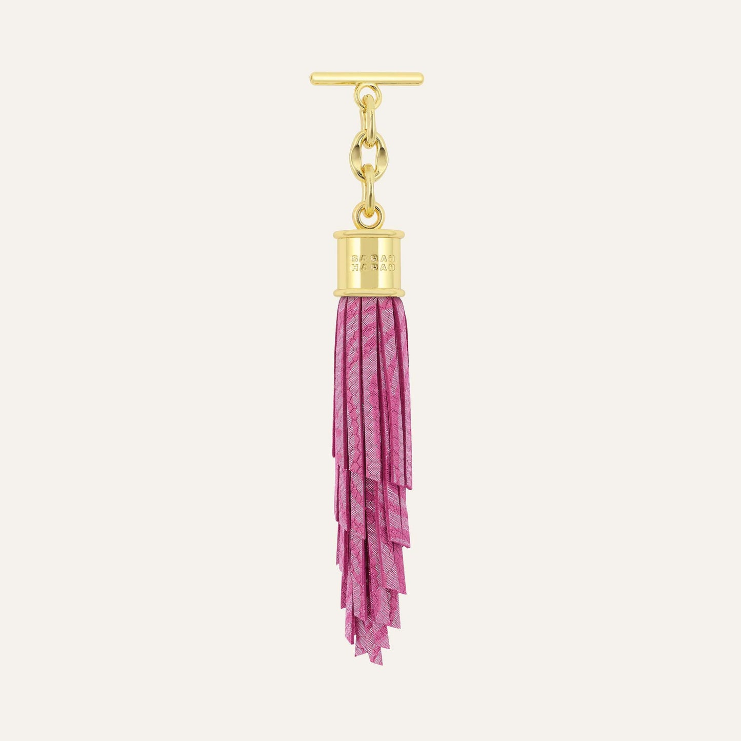 Feather Capsule Tassel Mini | Magenta Wave with Gold hardware