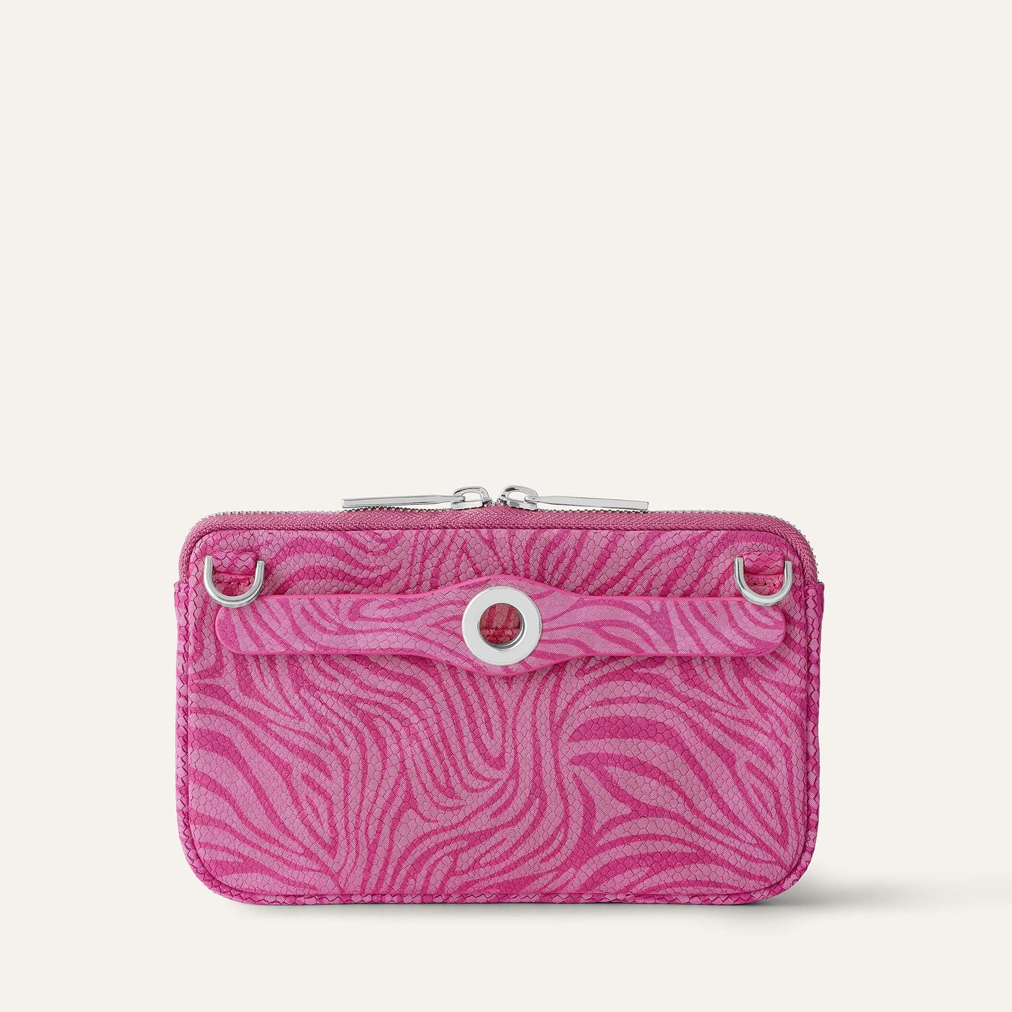 Millie Pouch | Magenta Wave with Silver hardware