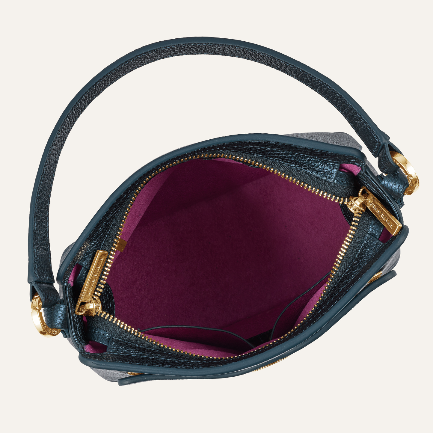 Rosa Handbag | Metallic Navy with Gold hardware