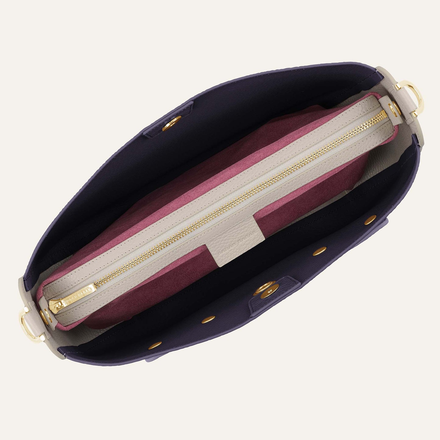 Tansy Hobo | Navy Porcelain with Gold hardware