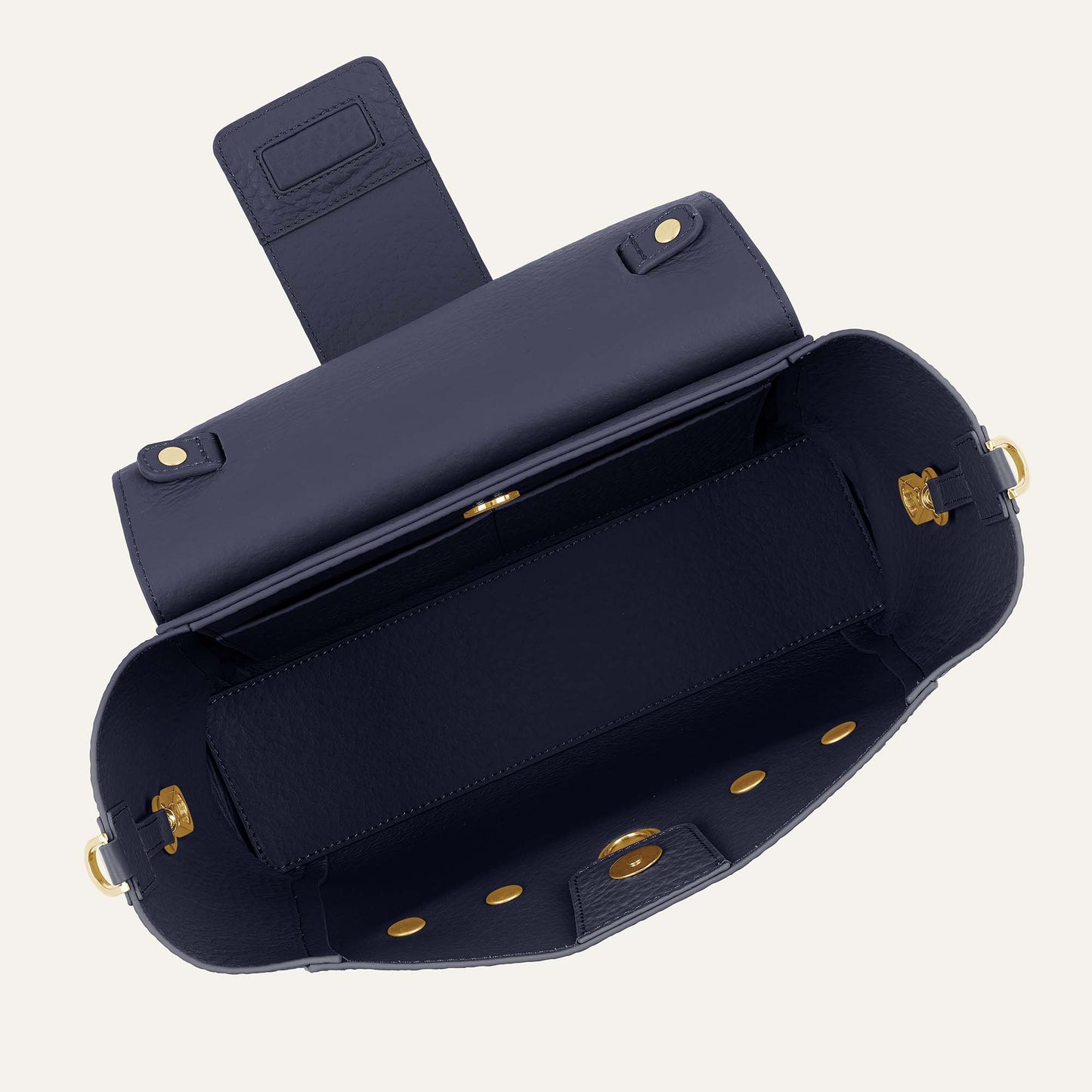 Tansy Top Handle | Navy with Gold hardware
