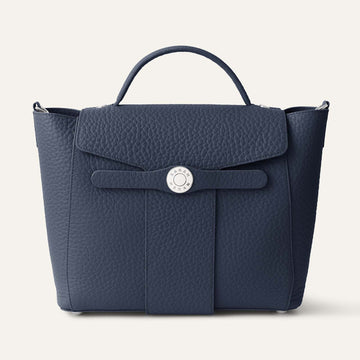 Tansy Top Handle | Navy with Silver hardware