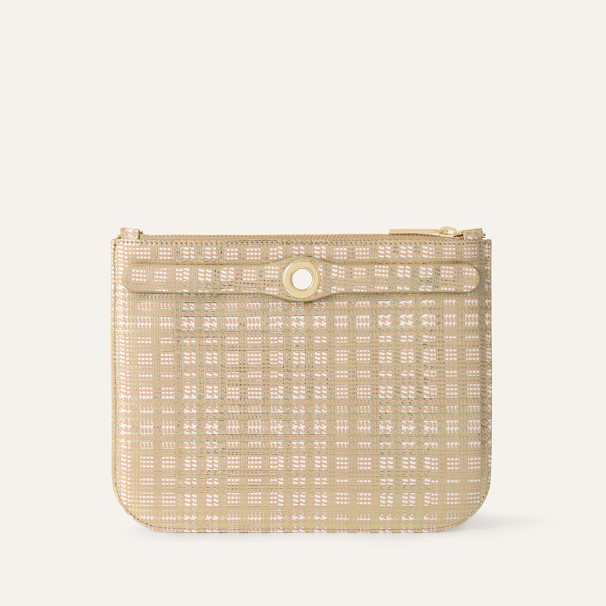 Ivy Clutch Bag | Plaid Gold with Gold hardware