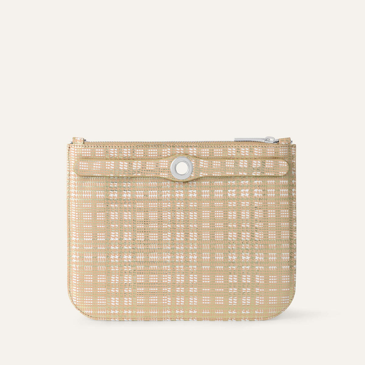 Ivy Clutch Bag | Plaid Gold with Silver hardware