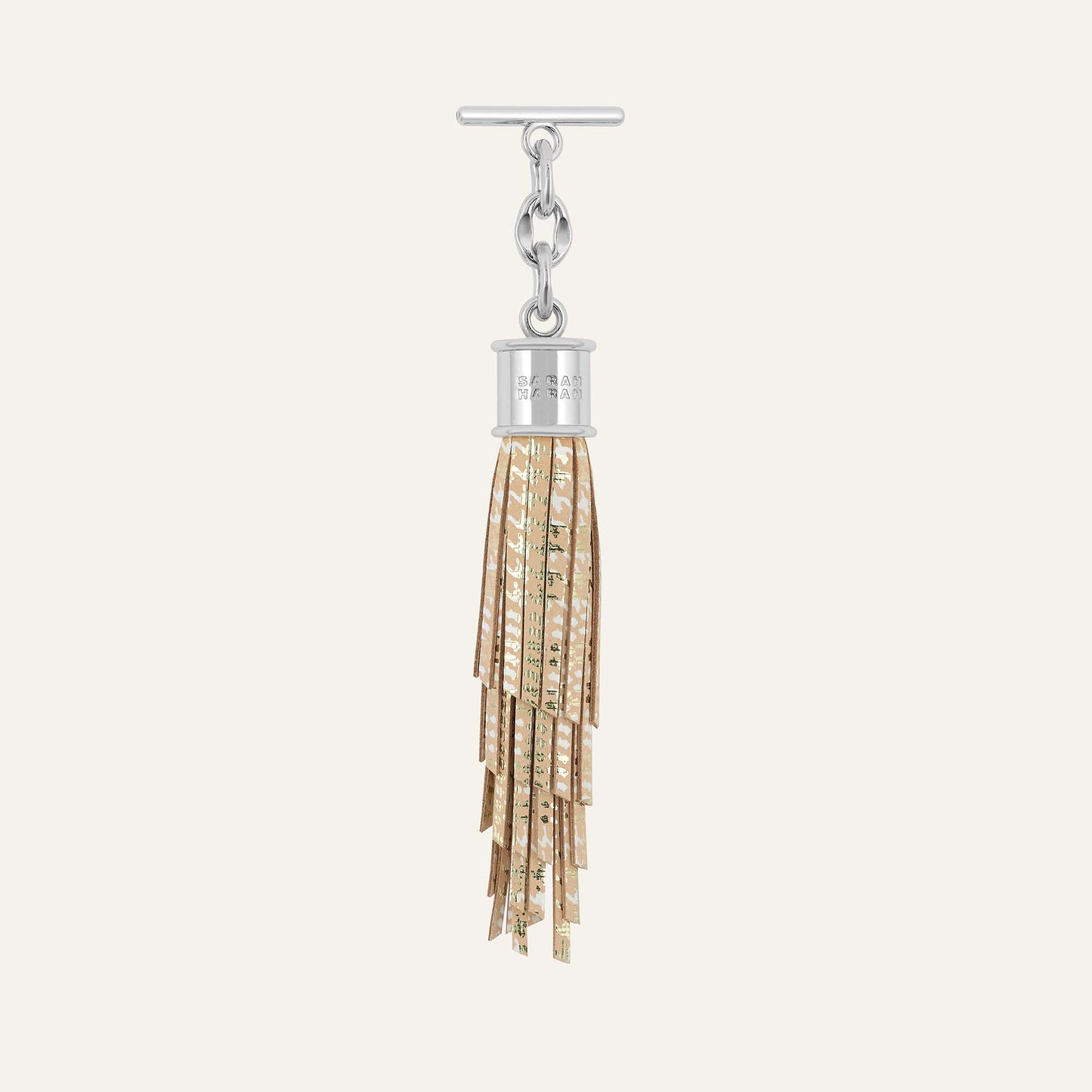 Feather Capsule Tassel Mini | Plaid Gold with Silver hardware