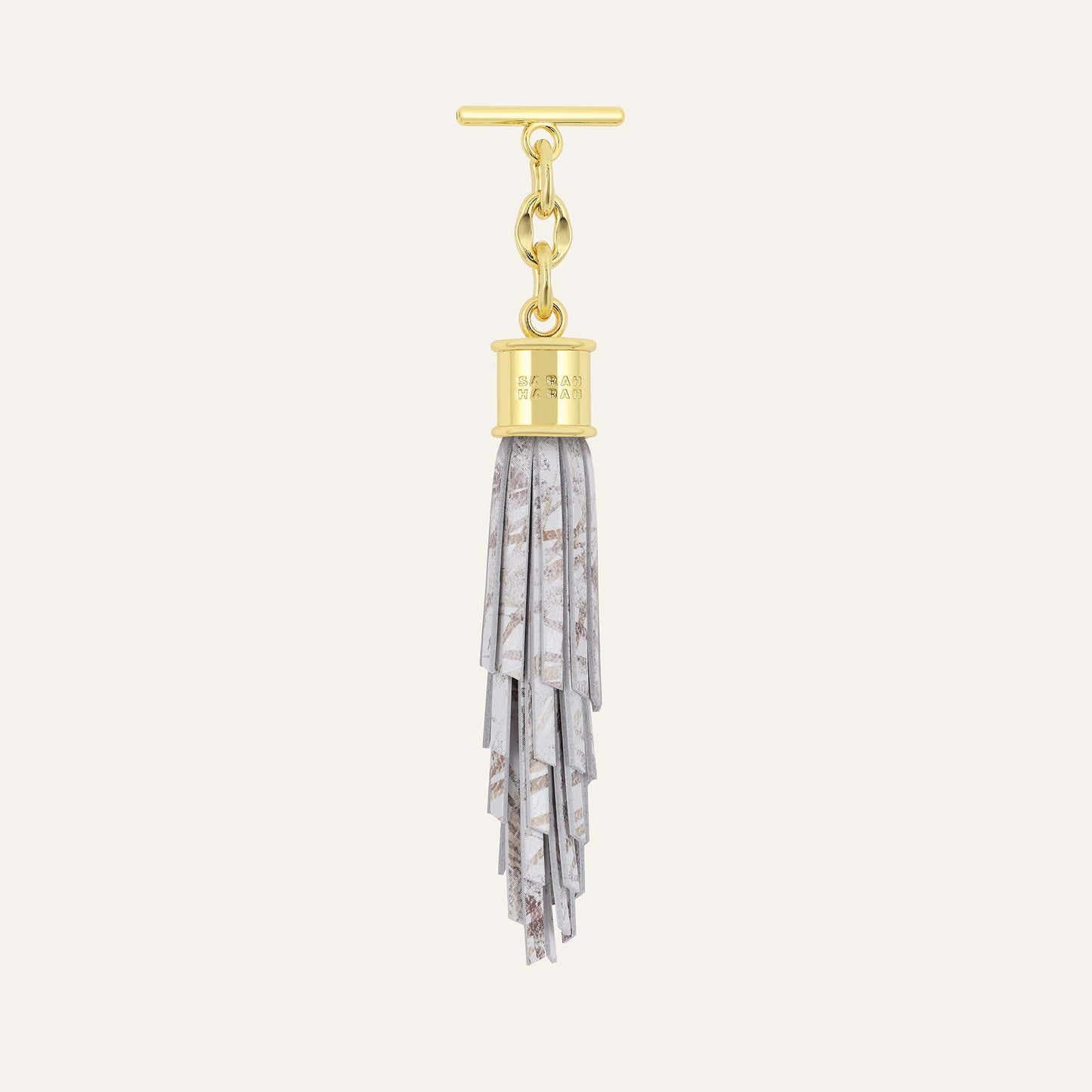Feather Capsule Tassel Mini | Palms with Gold hardware