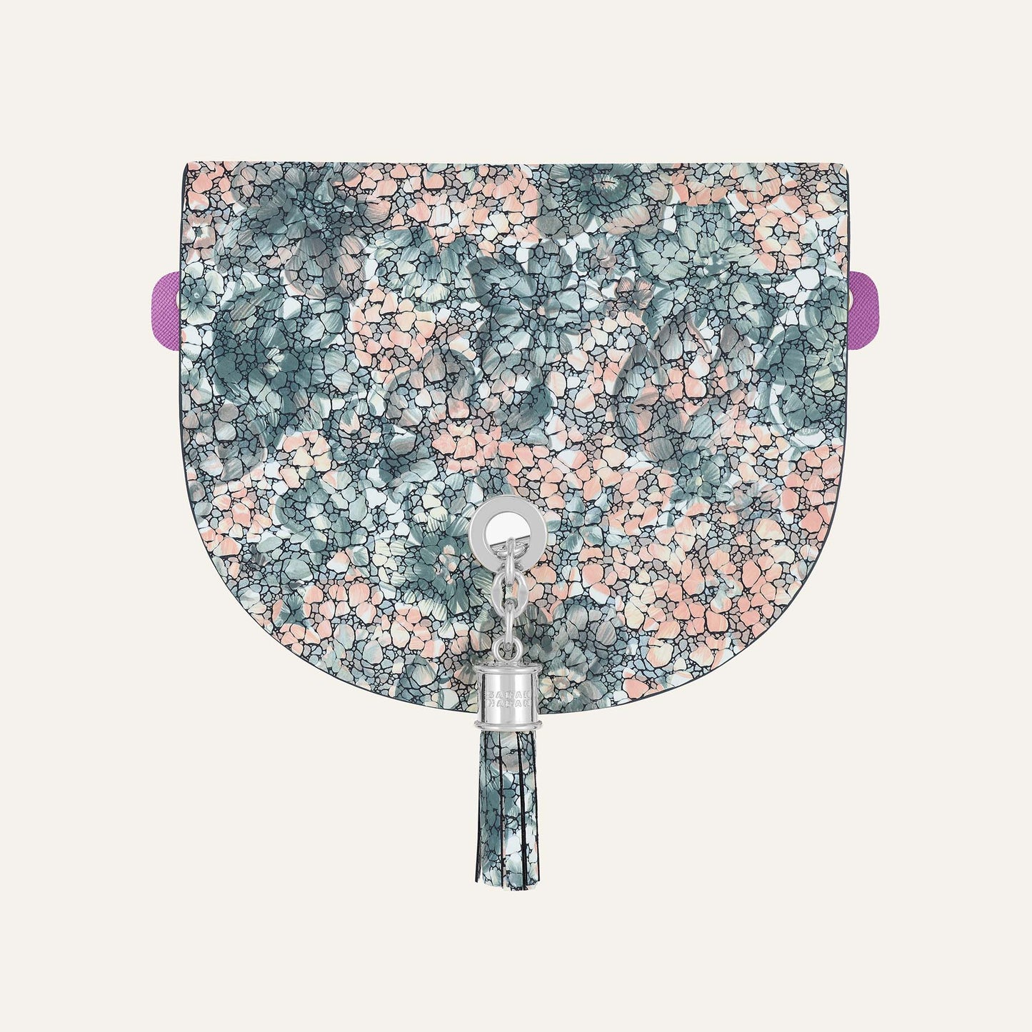 Flap Set Universal | Peach Mosaic with Silver hardware