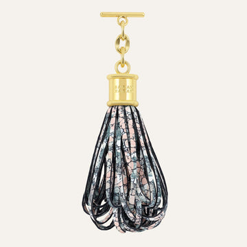 Lantern Tassel | Peach Mosaic with Gold hardware