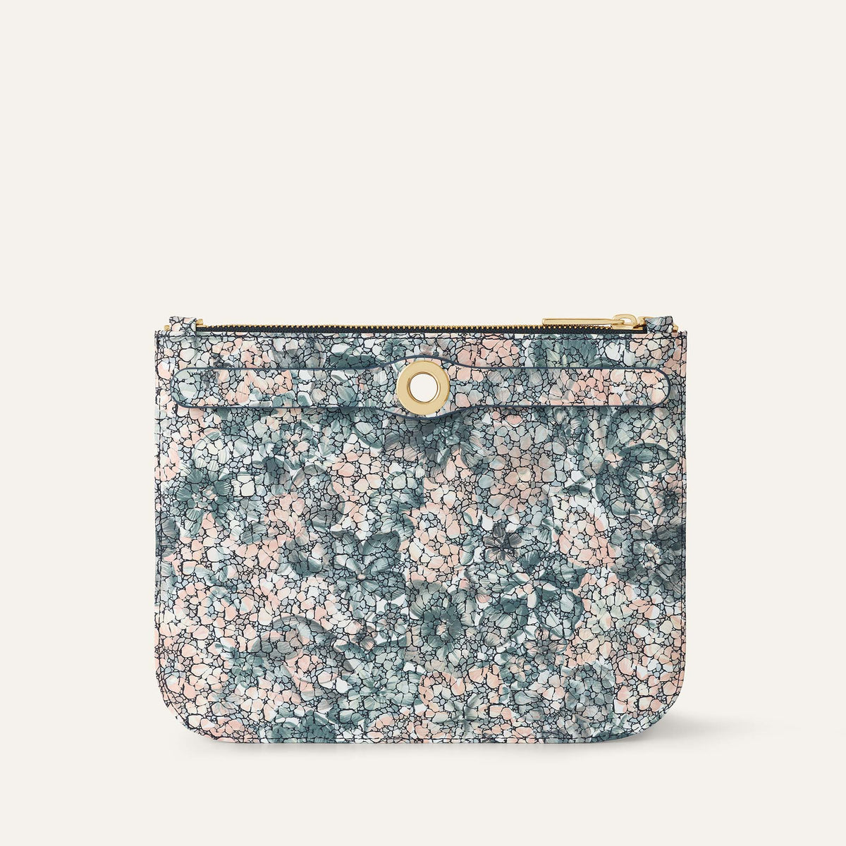 Ivy Clutch Bag | Peach Mosaic with Gold hardware
