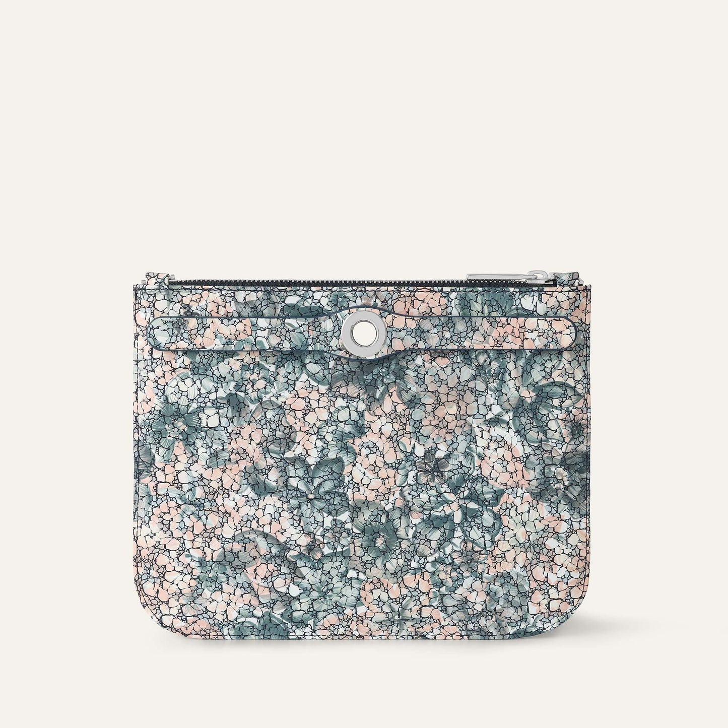 Ivy Clutch Bag | Peach Mosaic with Silver hardware