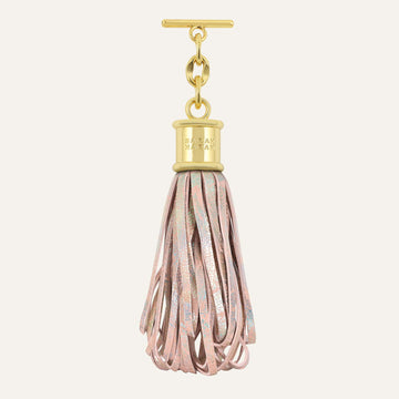 Lantern Tassel | Peach Strokes with Gold hardware