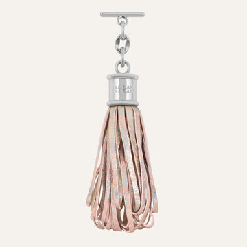 Lantern Tassel | Peach Strokes with Silver hardware
