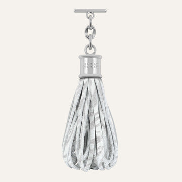 Lantern Tassel | Pearl Waves with Silver hardware