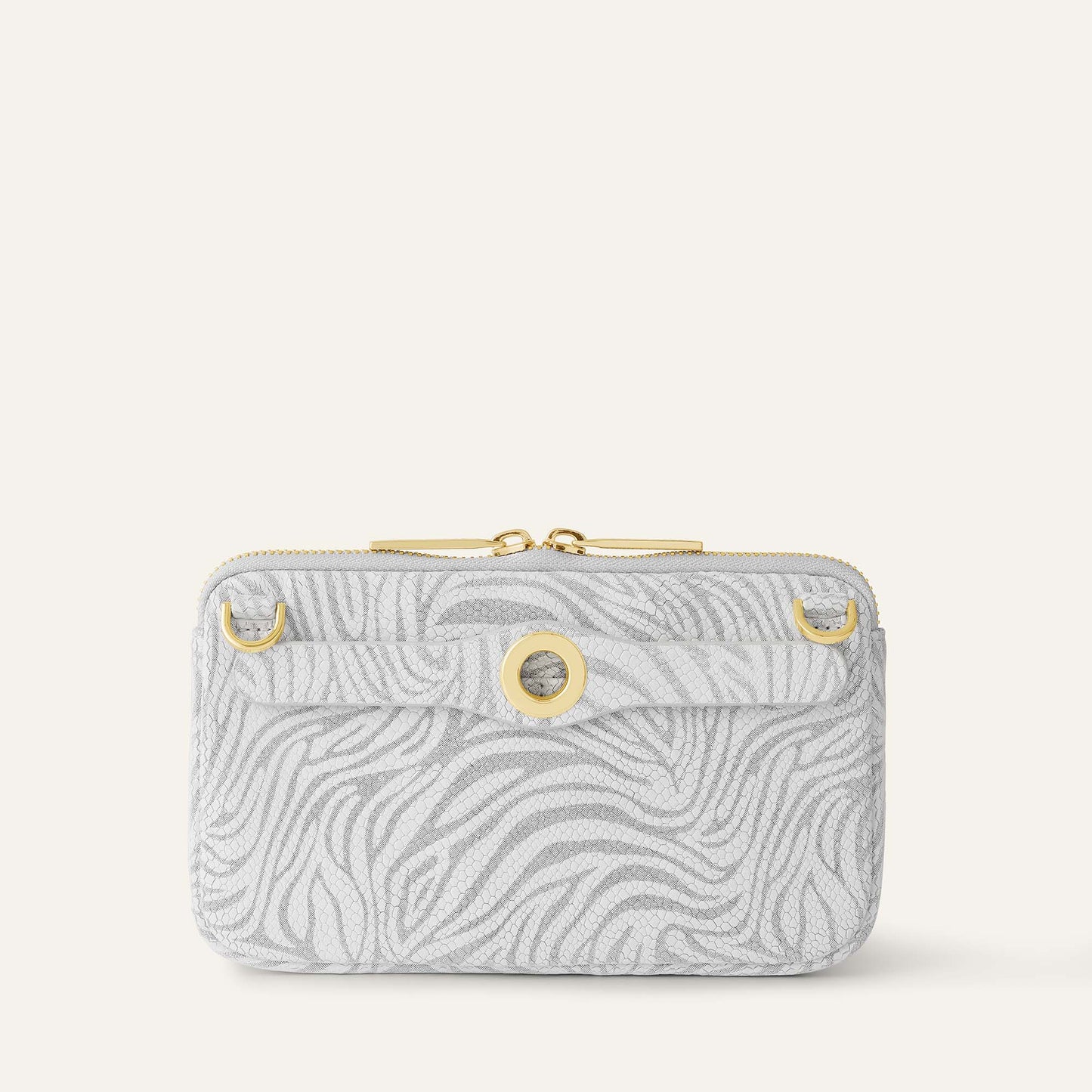 Millie Clutch Bag | Pearl Waves with Gold hardware