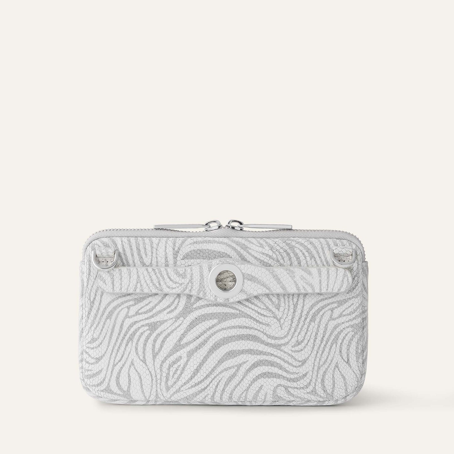 Millie Clutch Bag | Pearl Waves with Silver hardware