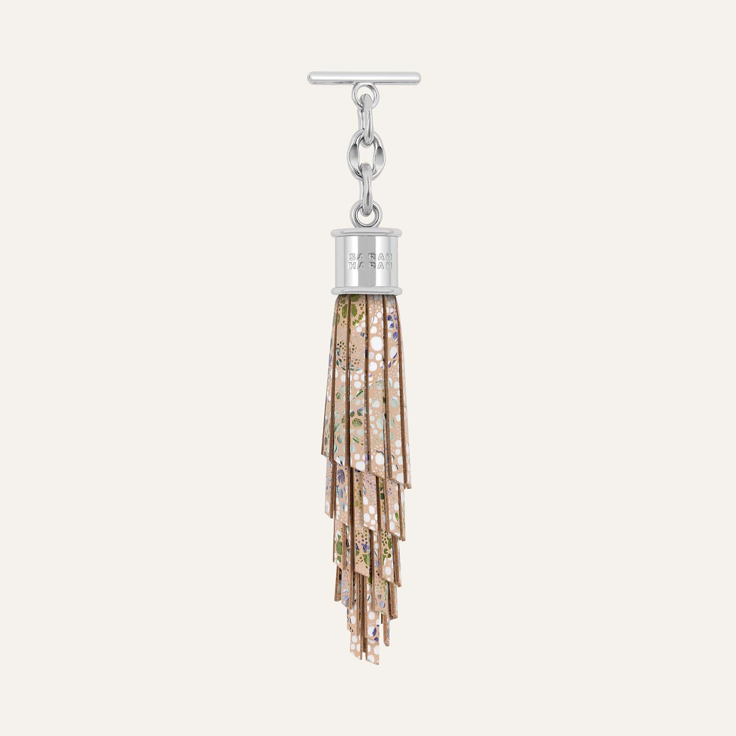 Feather Capsule Tassel Mini | Petal Bloom with Silver hardware