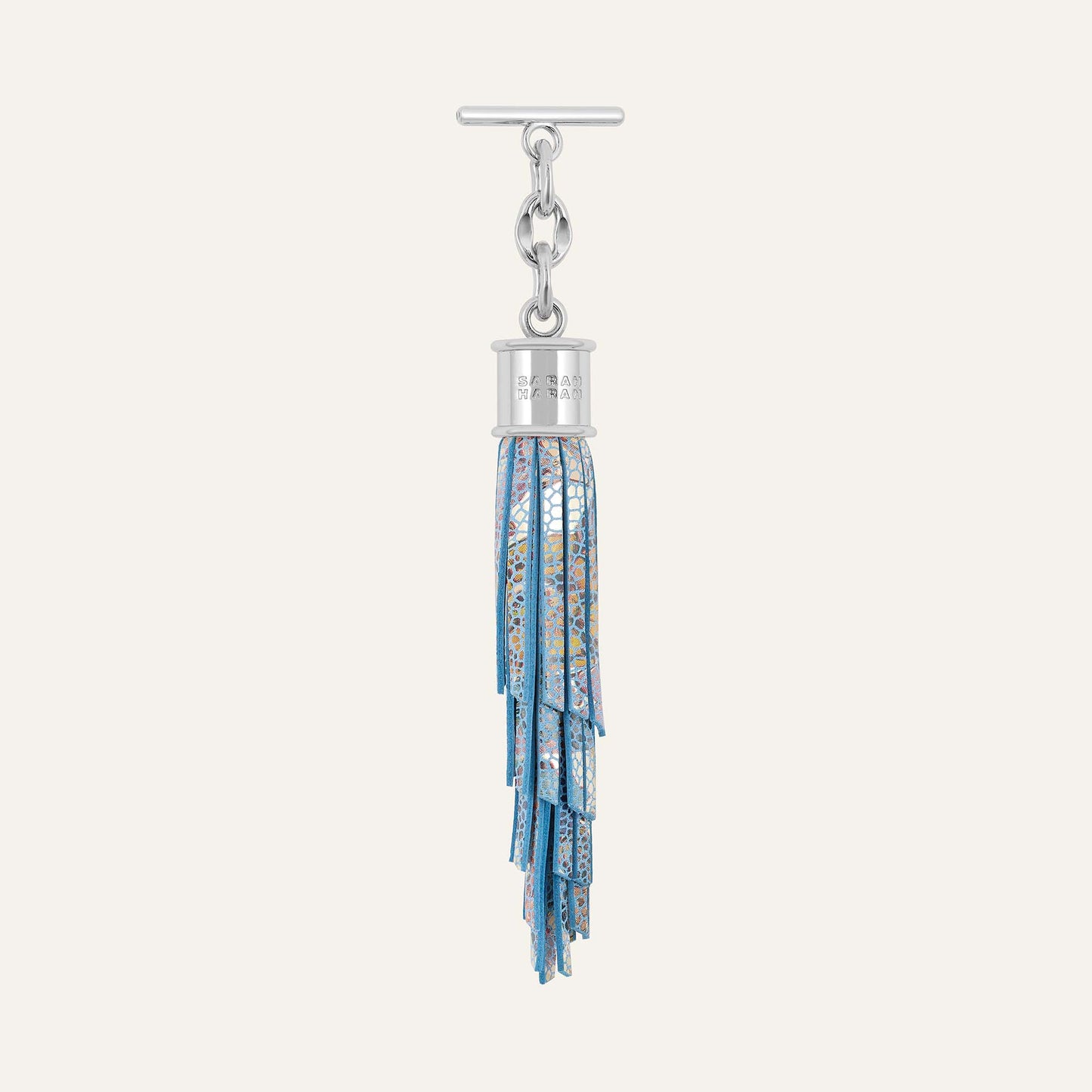 Feather Tassel Mini | Petal Mosaic with Silver hardware