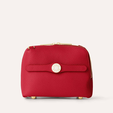 Lesley | Pillarbox Red with Gold hardware