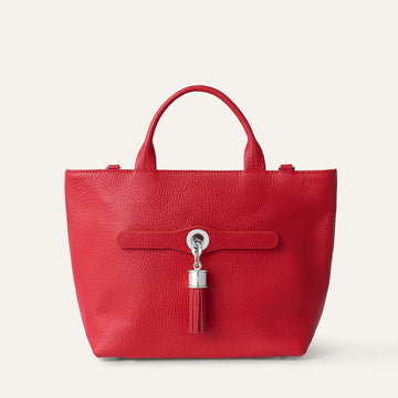 Dahlia Mini Tote | Pillarbox Red with Silver hardware