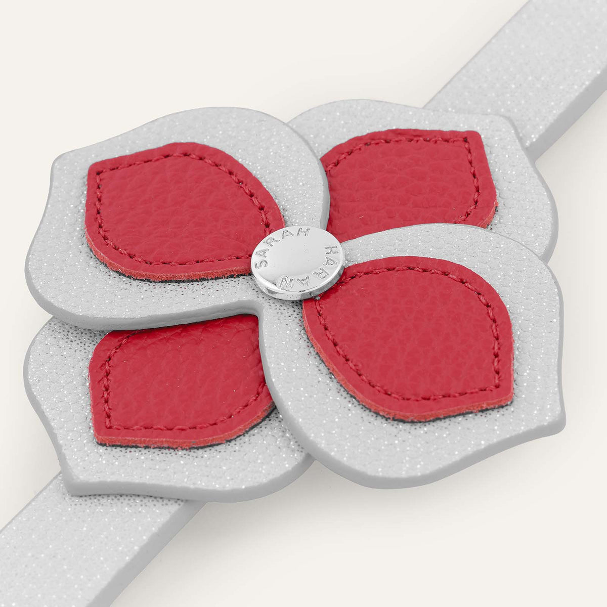 Fleur Deco Classic | Pillarbox Red & Silver Hex with Silver hardware